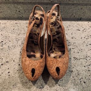 New Sam Edelman Novato Cork Platform Sling Back
